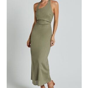 Show Po- Linen Midi Dress NWOT
